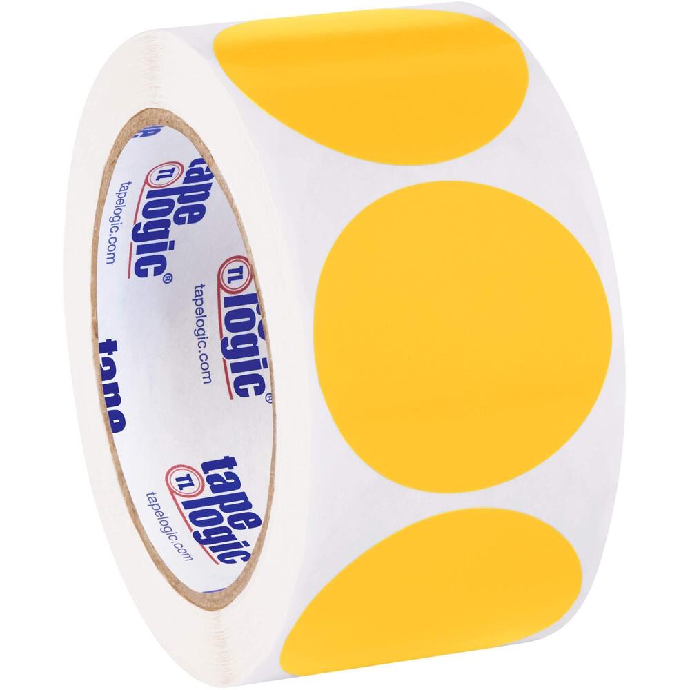 9934 Circle Inventory Color Coded Label 2" Diameter Fluorescent Orange